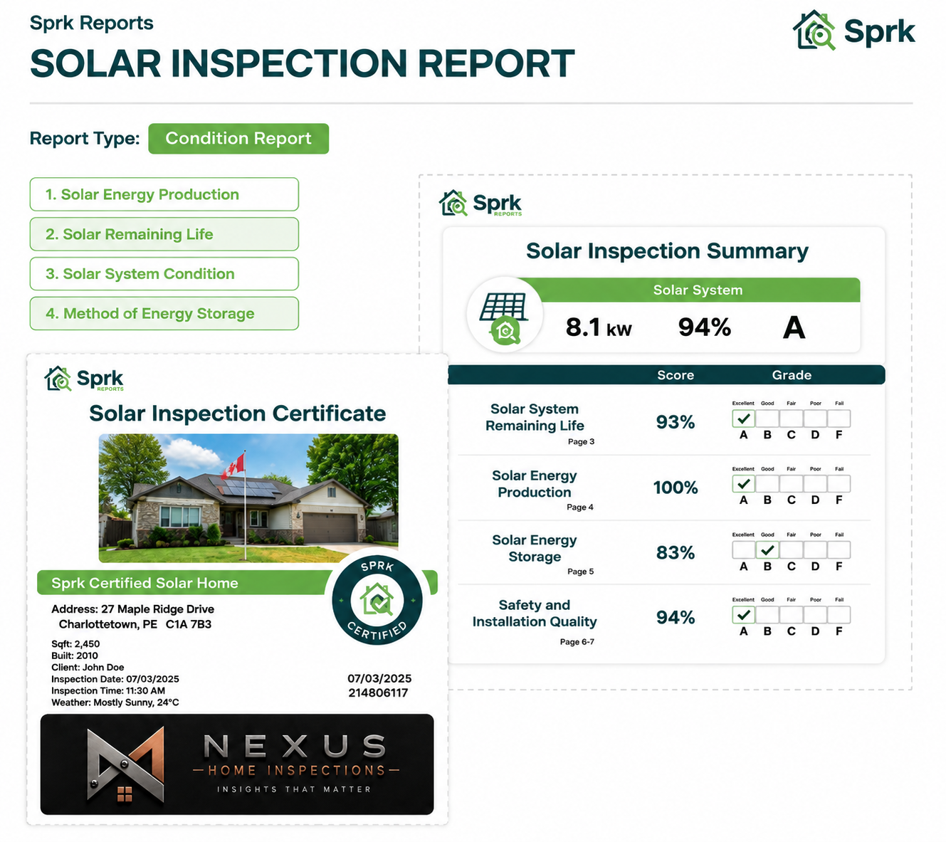 Sample Nexus Solar Home Inspection report cover